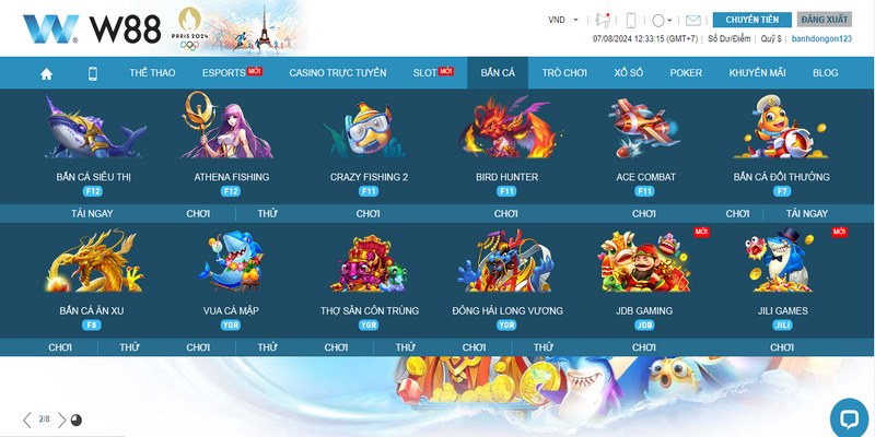 Bắn cá ăn xu W88: Trải nghiệm đại dương rinh về phần thưởng 2 Bắn cá ăn xu đang dẫn đầu xu hướng giải trí, thu hút lượng lớn game thủ