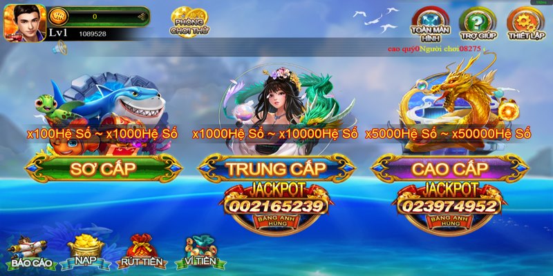 Bắn cá ăn xu W88: Trải nghiệm đại dương rinh về phần thưởng 4 Lựa chọn phòng chơi thích hợp với trình độ và tài chính khi chơi Bắn cá ăn xu