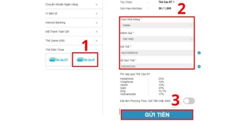 W88 Nạp tiền: Hướng dẫn gửi tiền dành cho hội viên mới 6 W88 nạp tiền hỗ trợ nhiều loại ngoại tệ khác nhau