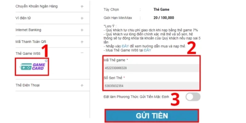 W88 Nạp tiền: Hướng dẫn gửi tiền dành cho hội viên mới 5 Xác nhận thông tin trước khi gửi cho W88 là điều quan trọng